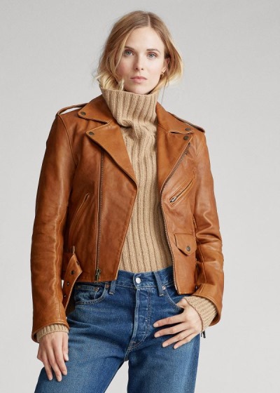 Dámské Bundy Polo Ralph Lauren Sheepskin Moto - 38247-SNXP